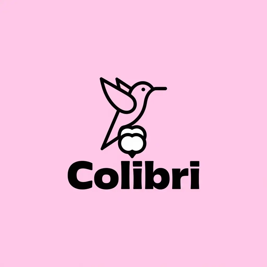 LOGO Design for Colibri Light Pink Background with White Letters in Minimalistic Style