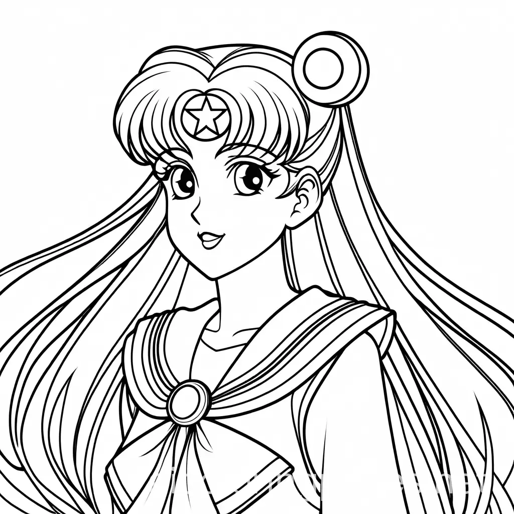 Sailor-Moon-Coloring-Page-for-Kids-Black-and-White-Line-Art-on-White-Background