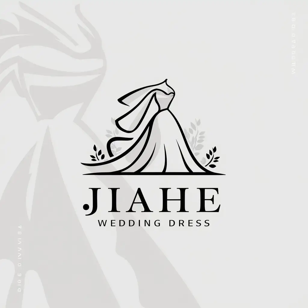 LOGO-Design-for-Jiahe-Wedding-Dress-Elegant-Wedding-Gown-Theme