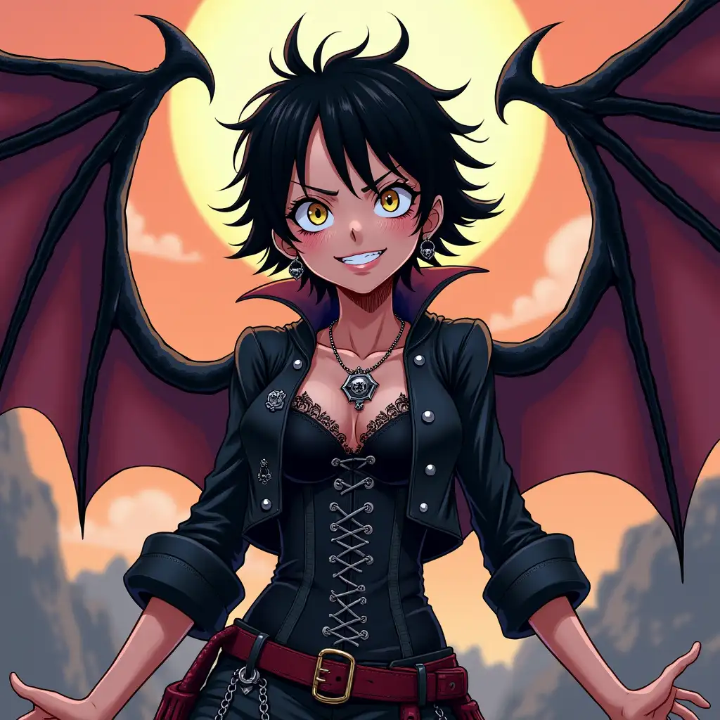 Anime-Vampire-Woman-with-Bat-Wings-in-Gothic-Pirate-Outfit