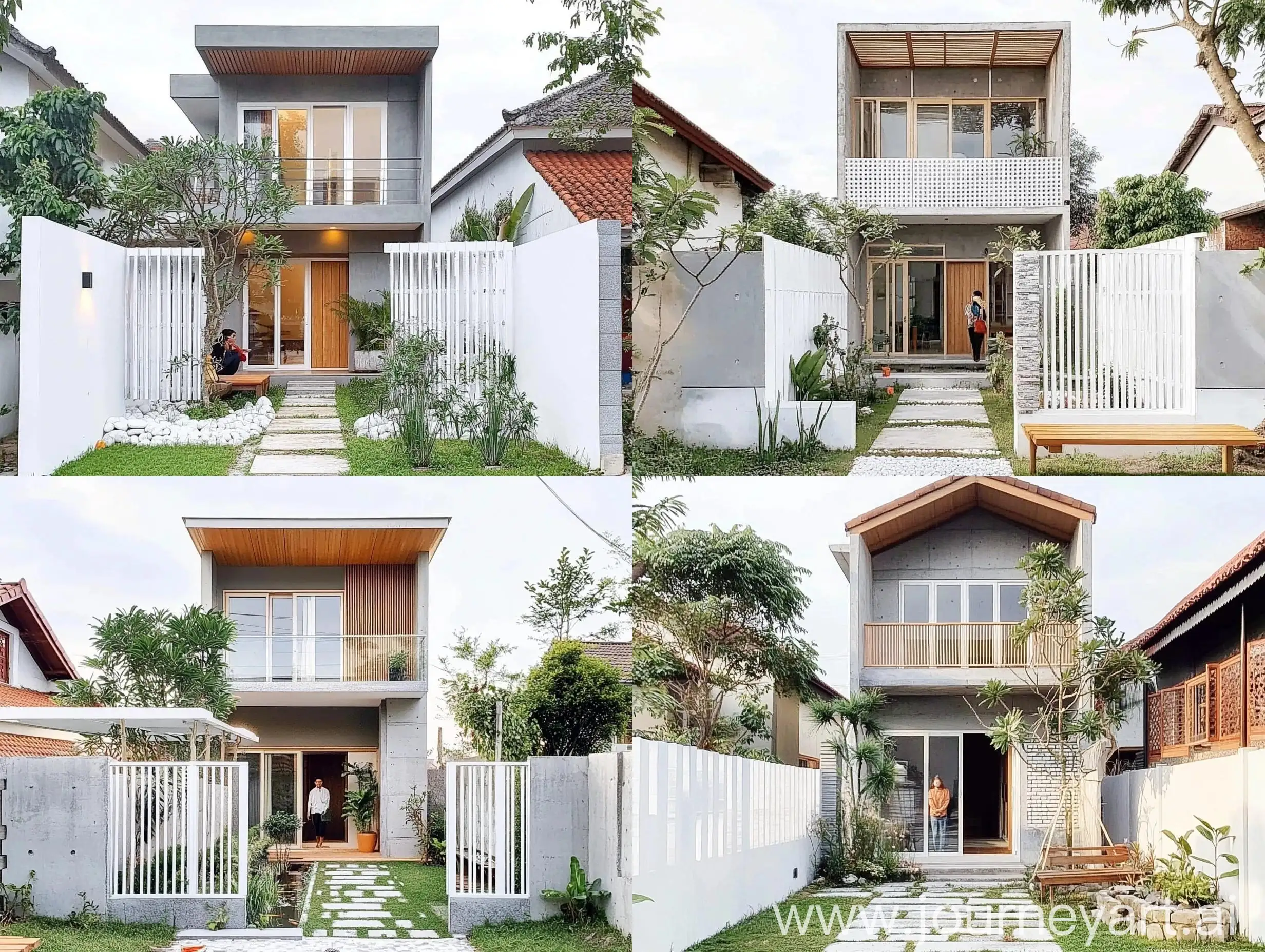 Modern-Minimalist-TwoStory-House-with-Japanese-Garden-and-Wooden-Balcony