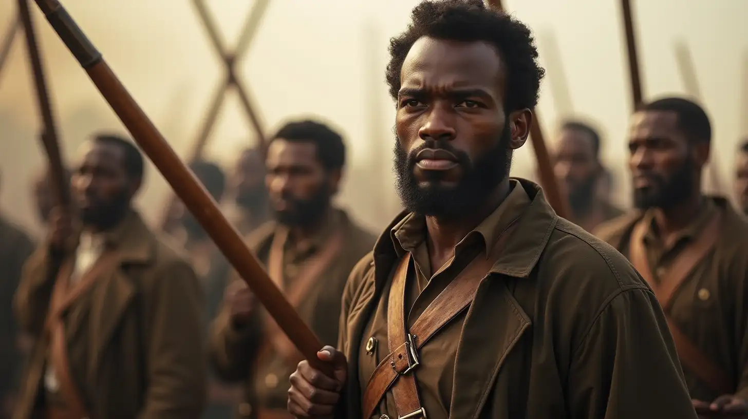 Brave Nat Turner Leading Armed Followers in Historic Rebellion