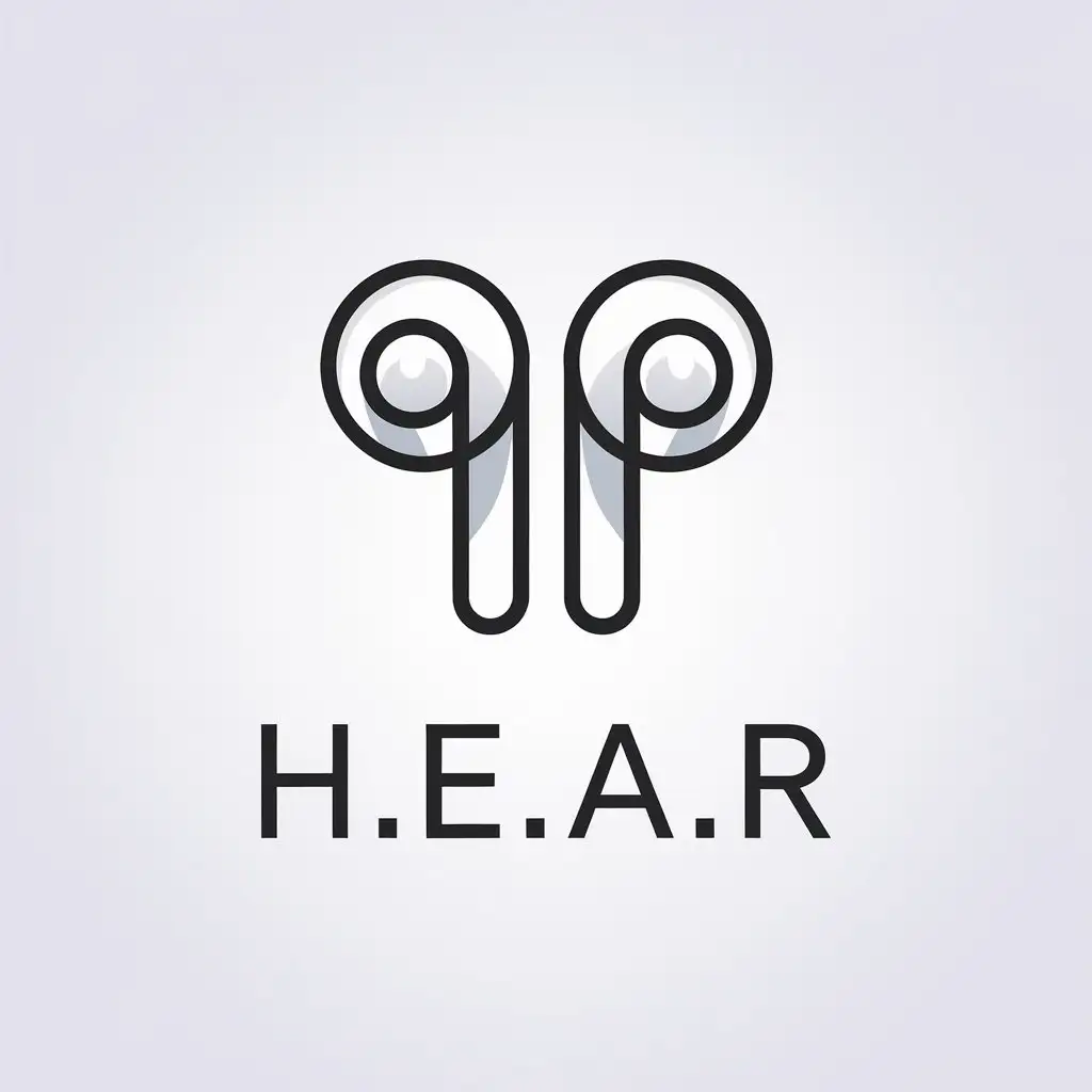 LOGO Design for HEAR Minimalistic Earbuds Symbol for Technology Industry