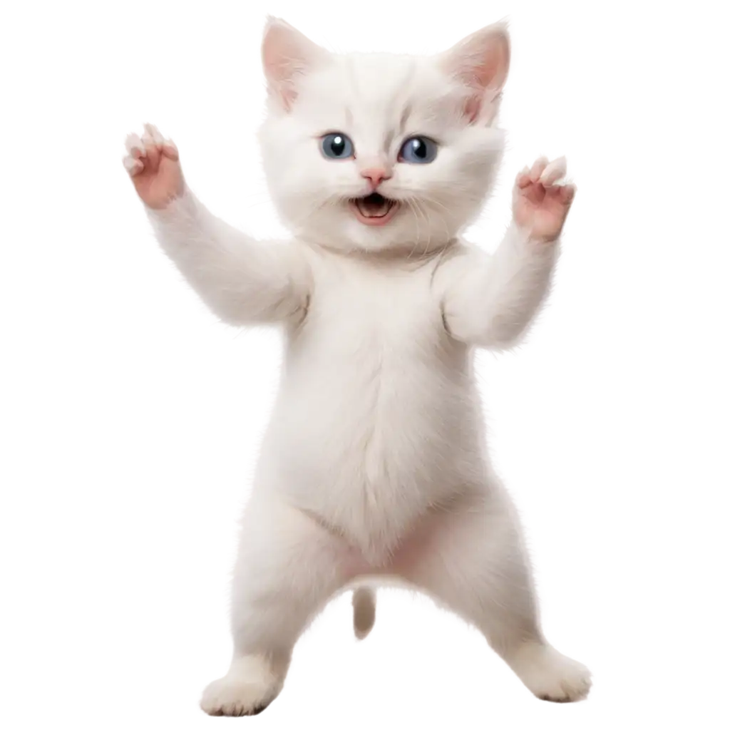 Adorable-White-Baby-Cat-Dancing-HighQuality-PNG-Image-for-All-Your-Creative-Needs