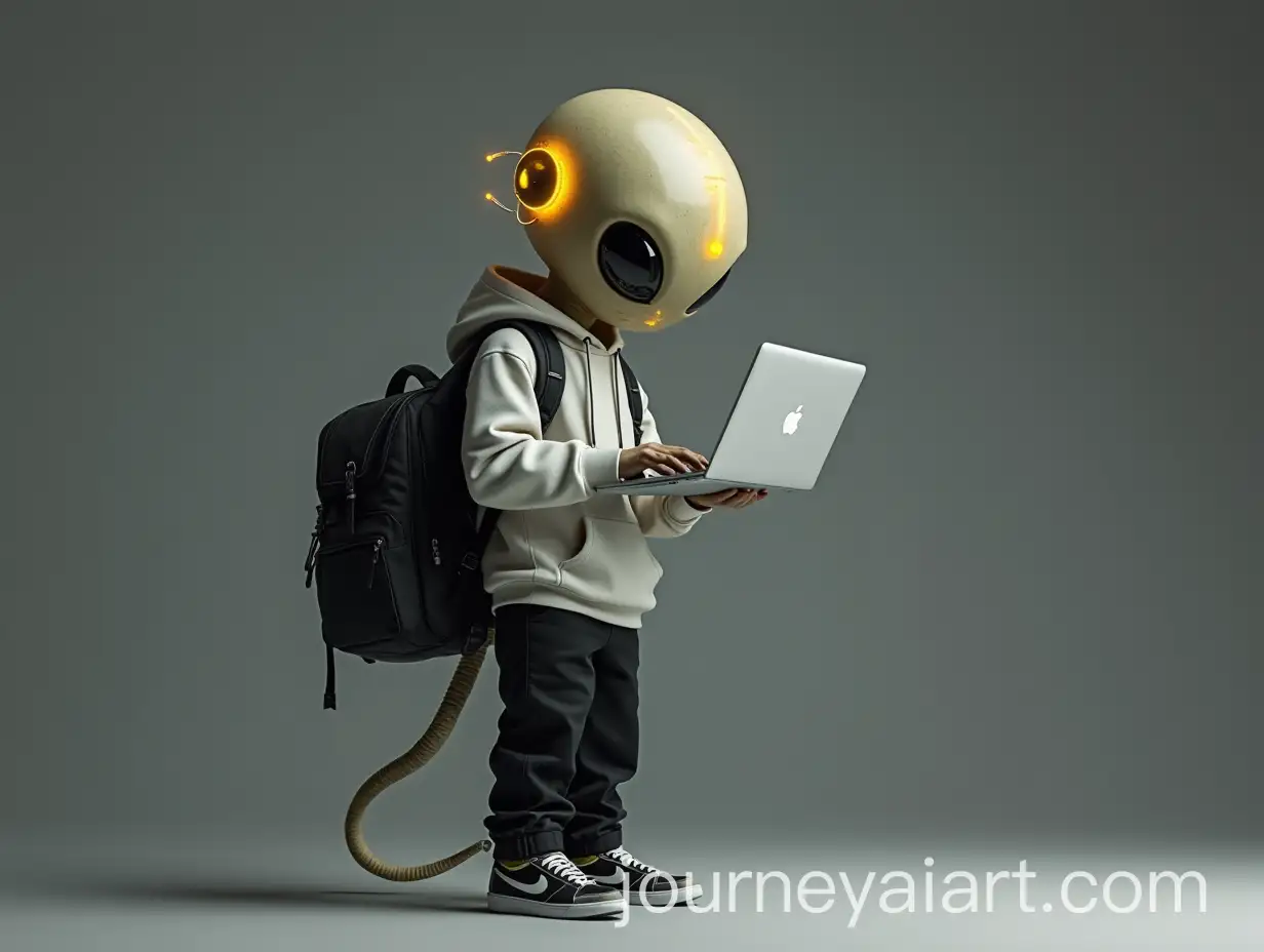 Alien-Student-with-Glowing-Laptop-and-Nike-Shoe