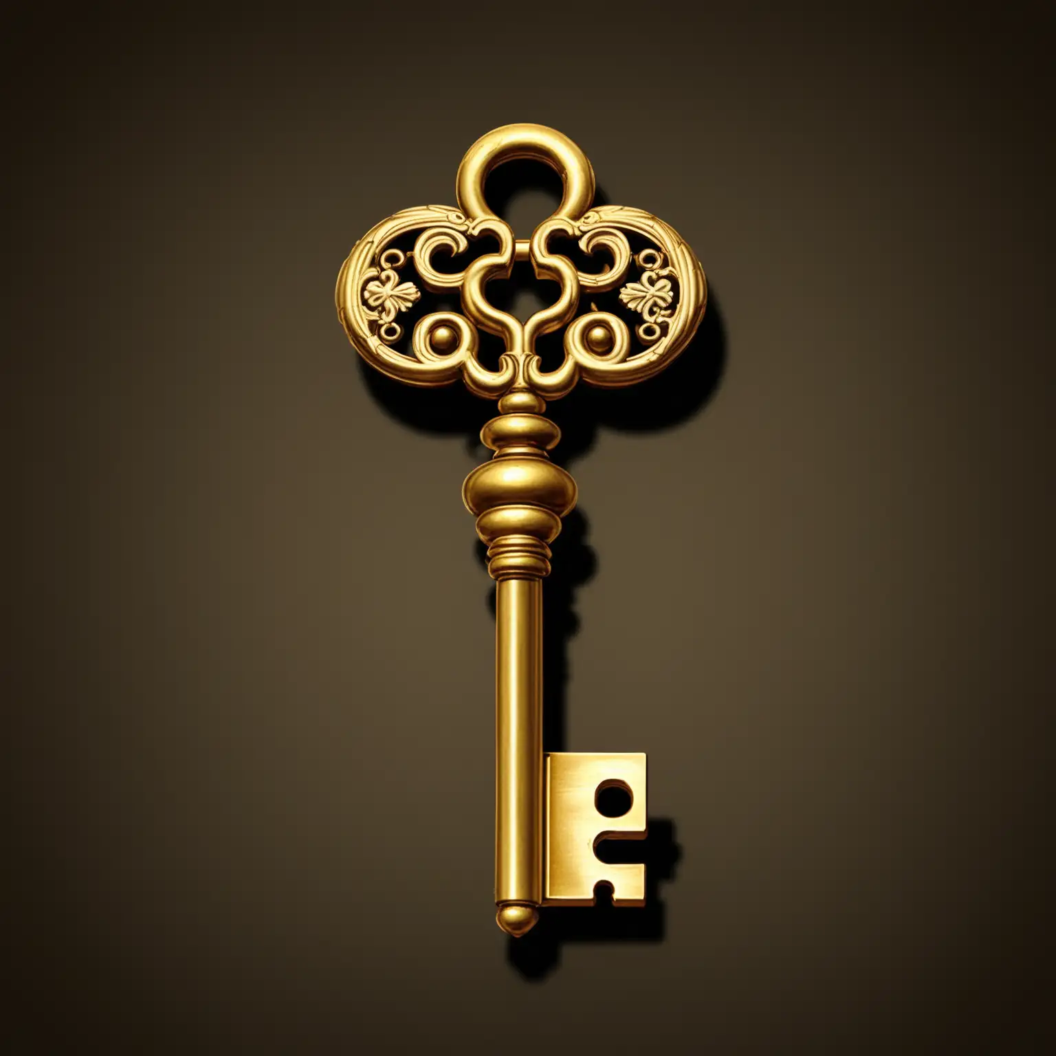 Antique Gold Key on Short Chain