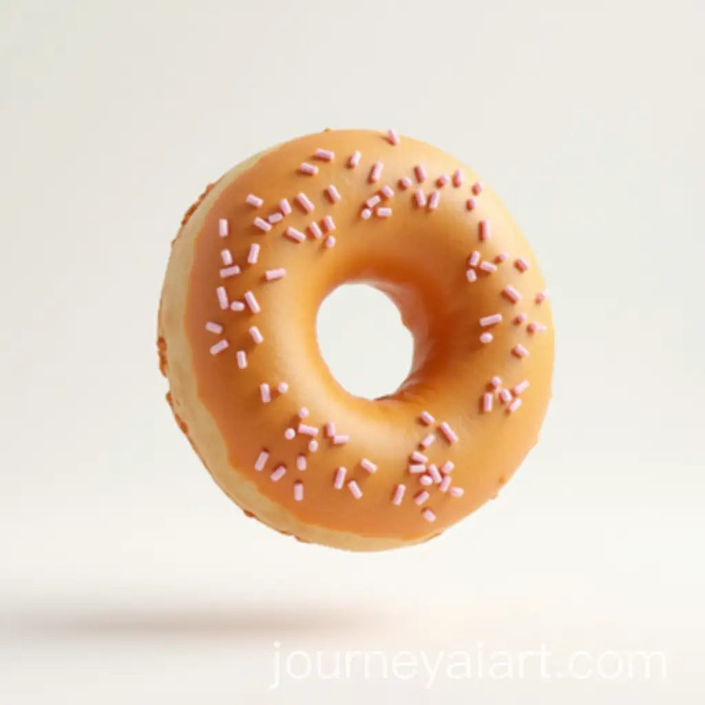 Doughnut-Floating-in-MidAir-Against-Clear-Background
