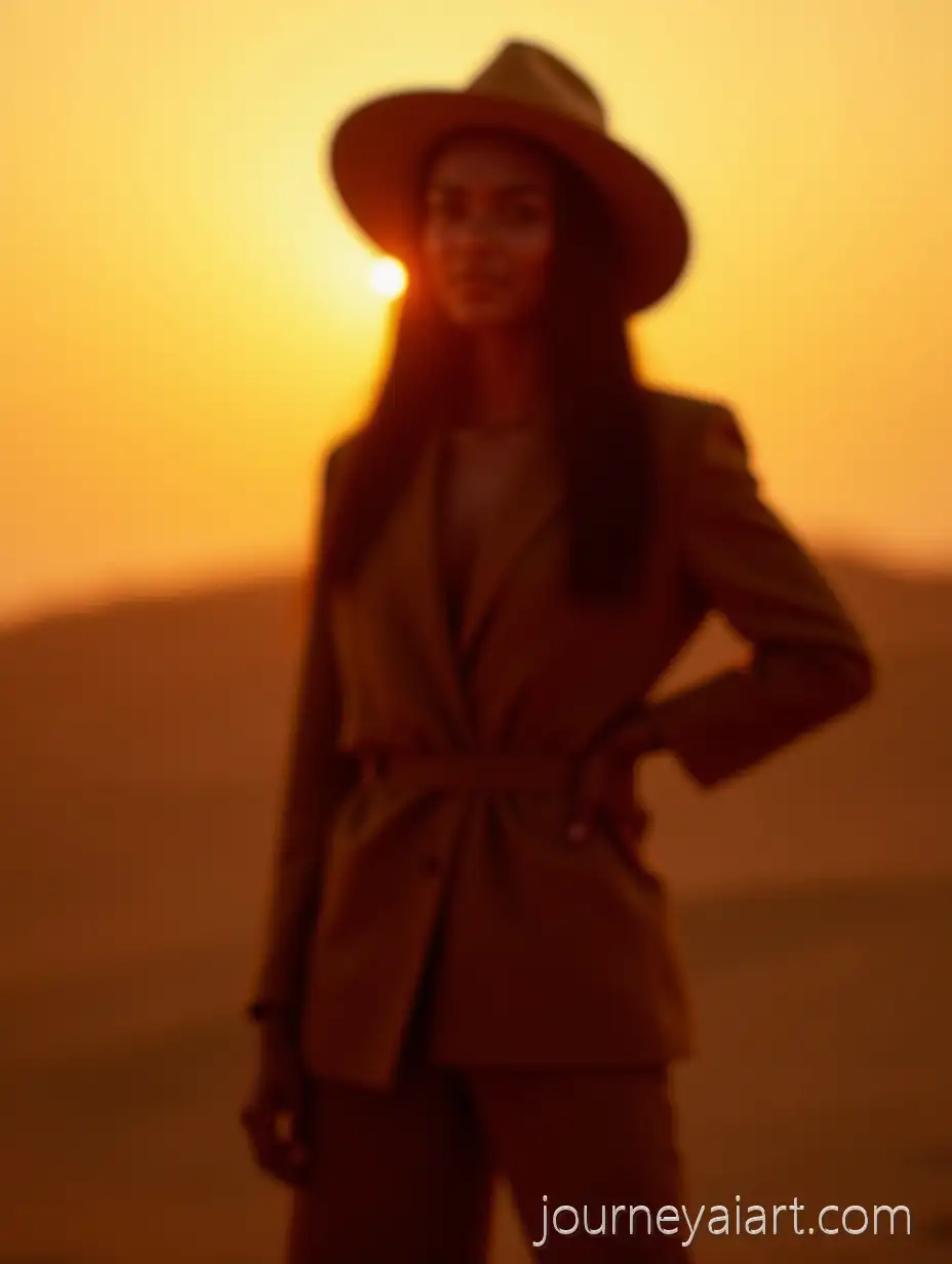 African-Woman-in-Chic-Fashion-Against-Sunset-Silhouette