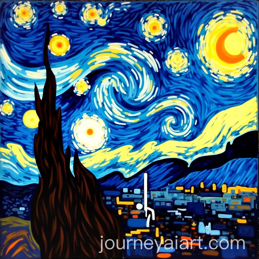 Indigenous-Dot-Painting-Inspired-by-Van-Goghs-Starry-Night