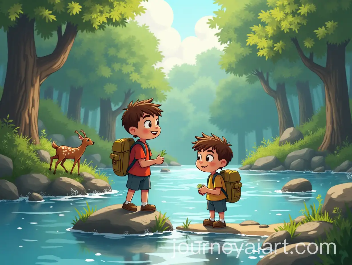 Tom-and-Jack-Helping-a-Baby-Deer-in-the-Forest