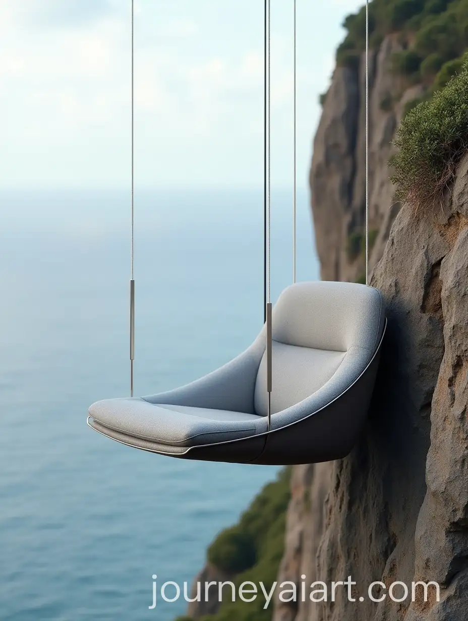 Sleek-Modern-Club-Chair-Suspended-Above-Cliff-with-Ocean-View