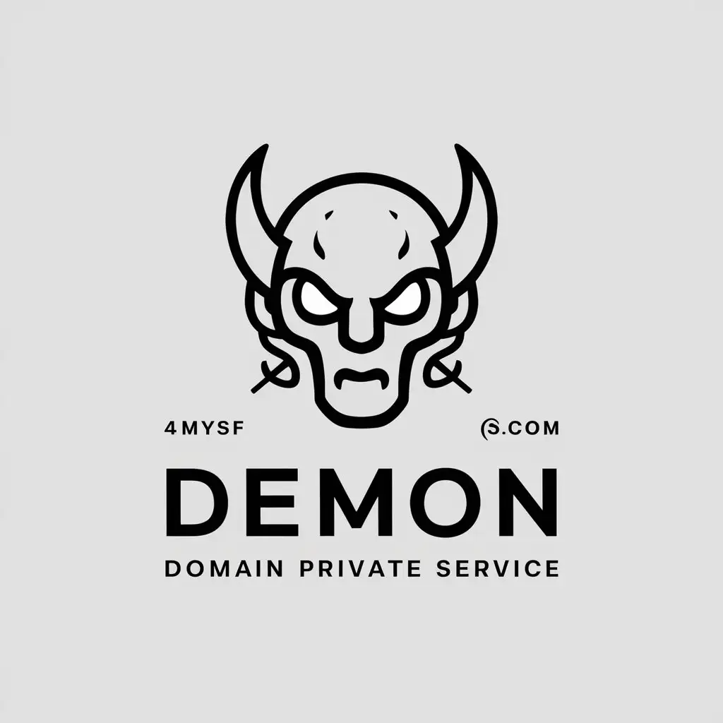 a vector logo design,with the text "Demon Domain Private Service", main symbol:4mysf.com,Moderate,be used in Technology industry,clear background