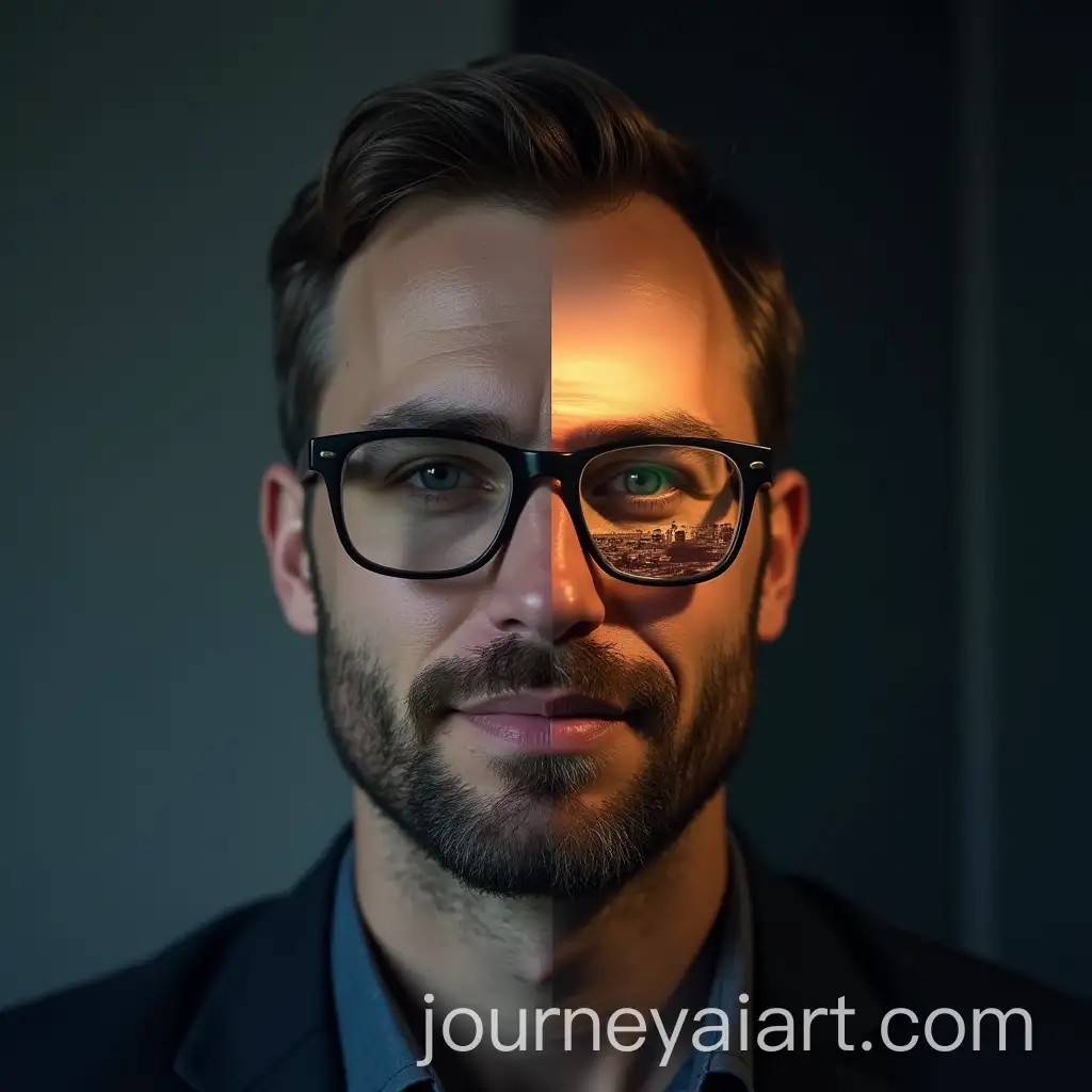 Man-with-Split-Glasses-A-Contrast-of-Adventure-and-Study