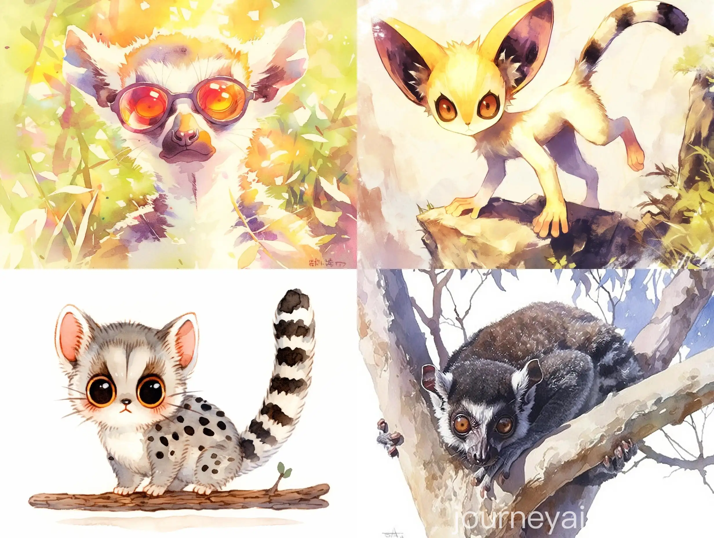 Watercolor-Dwarf-Lemur-Character-from-Manga-One-Piece