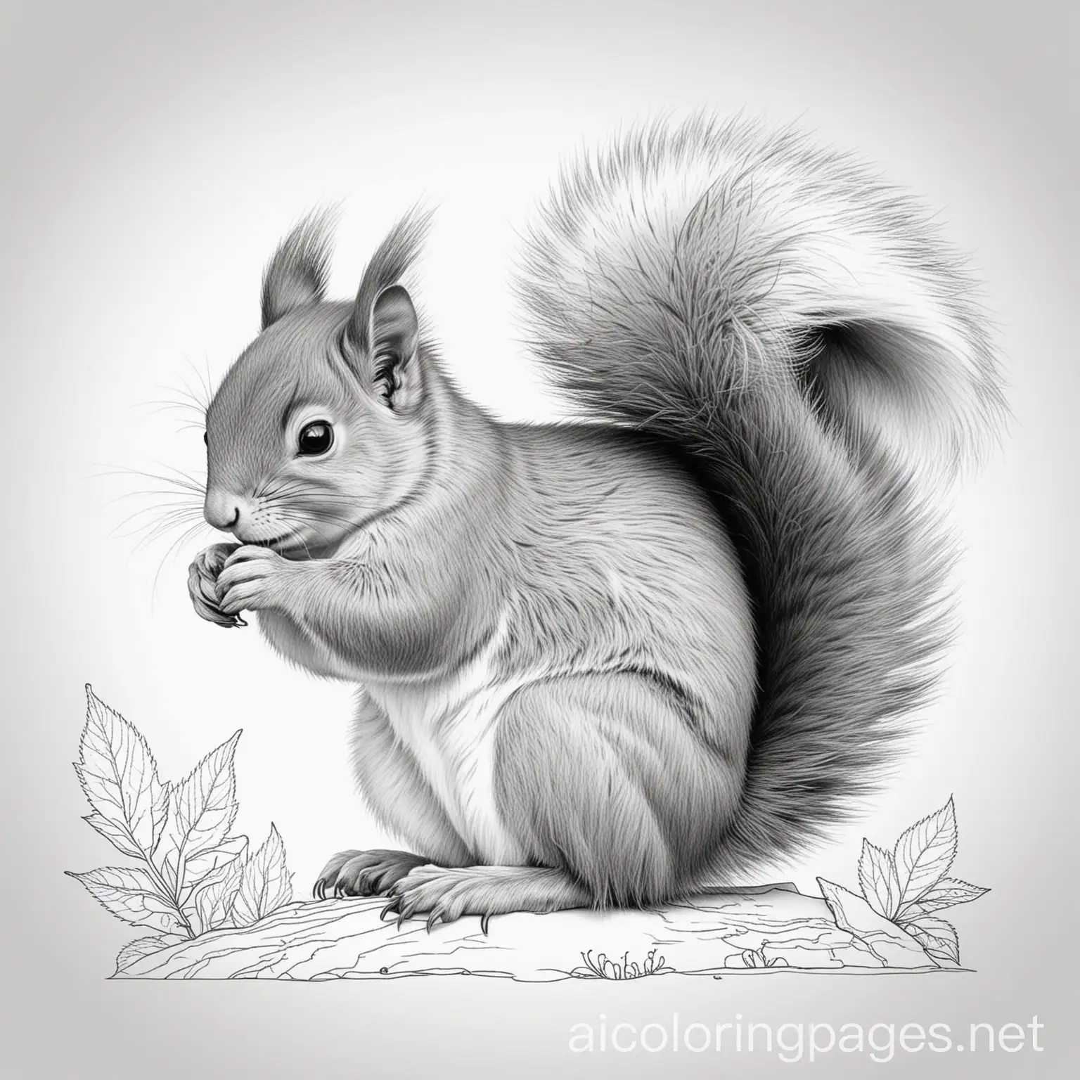 Red-Squirrel-Coloring-Page-for-Kids-Simple-Line-Art-on-White-Background