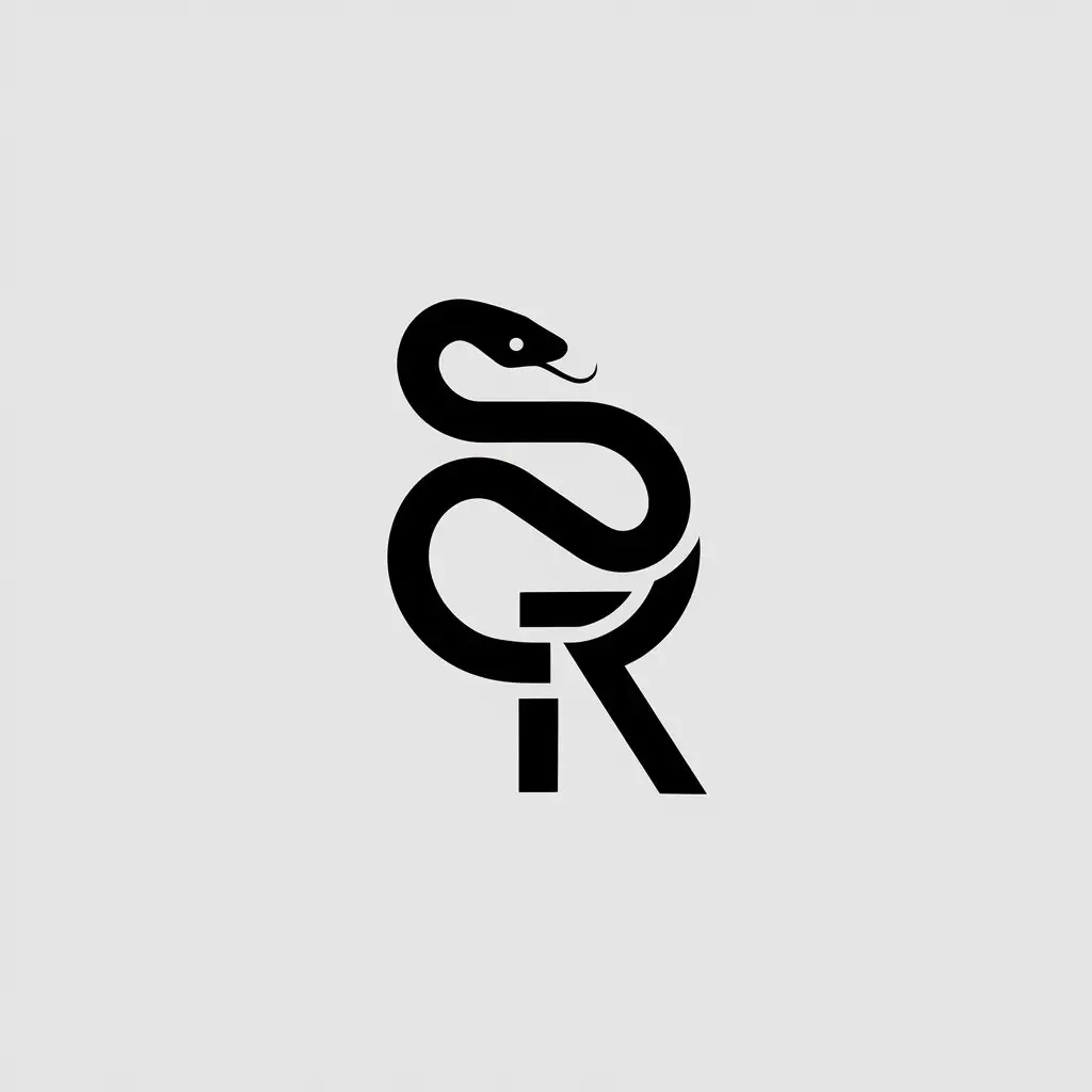 LOGO Design for Cobra Ridge Minimalistic Snake Symbol with CR Text on Clear Background