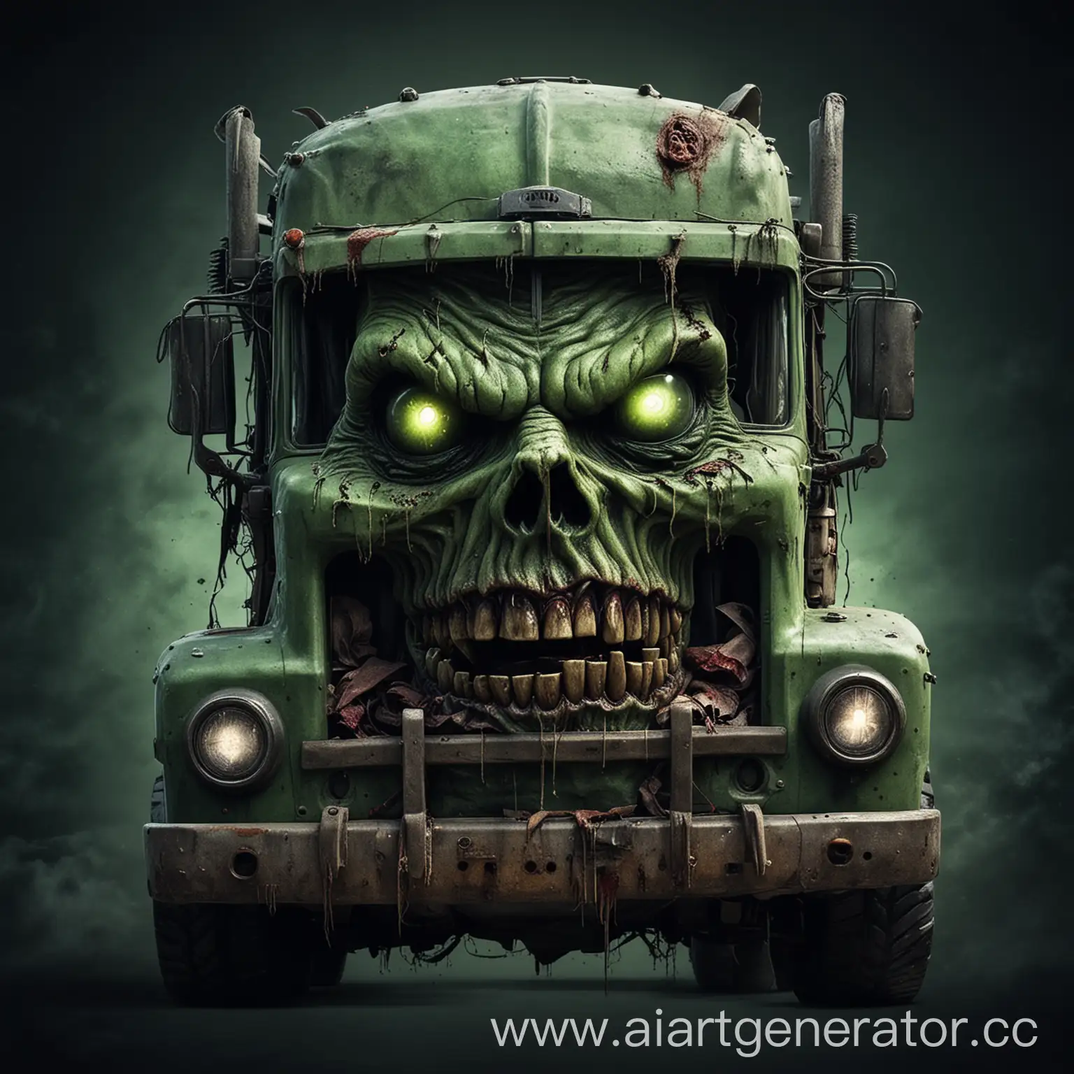 Scary-Zombie-Truck-with-Green-Belaza-Zombie-Face