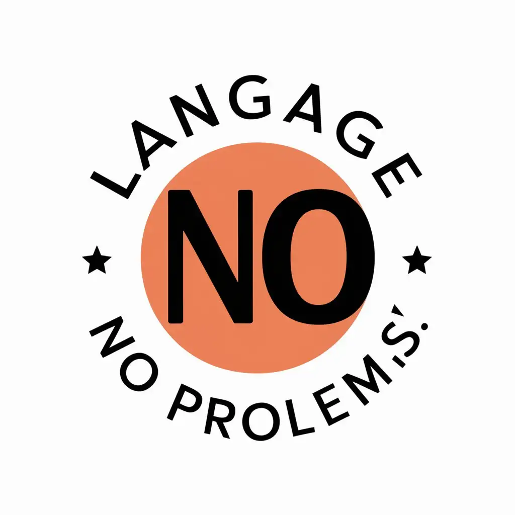 a vector logo design,with the text "language no problems!", main symbol:language,Moderate,clear background