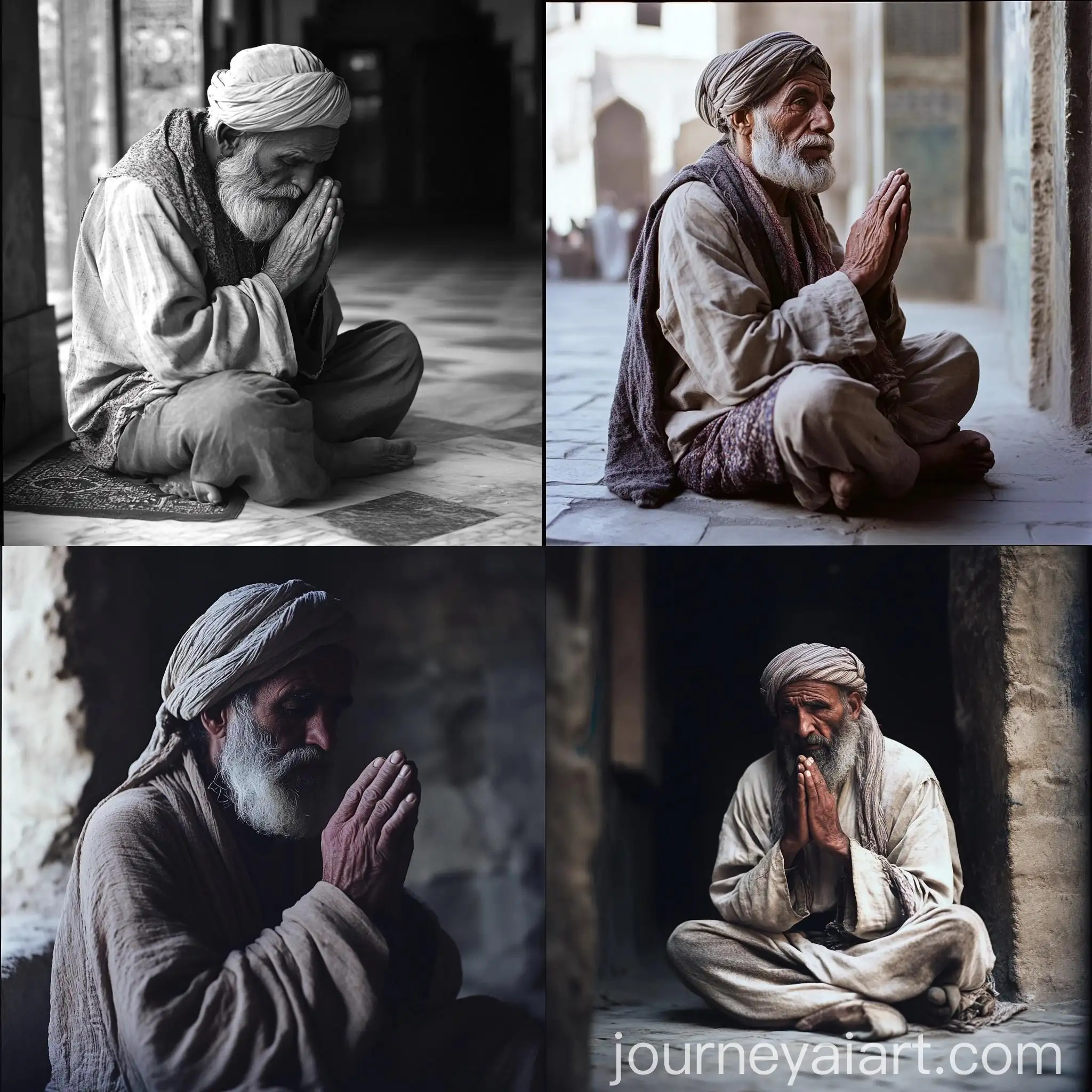 Ancient-Poor-Man-Praying-Desperately-during-Abbasid-Dynasty