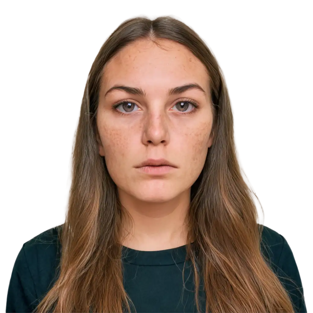 Realistic-PNG-Portrait-of-a-28YearOld-American-Woman-with-Acne-Scars-and-Freckles