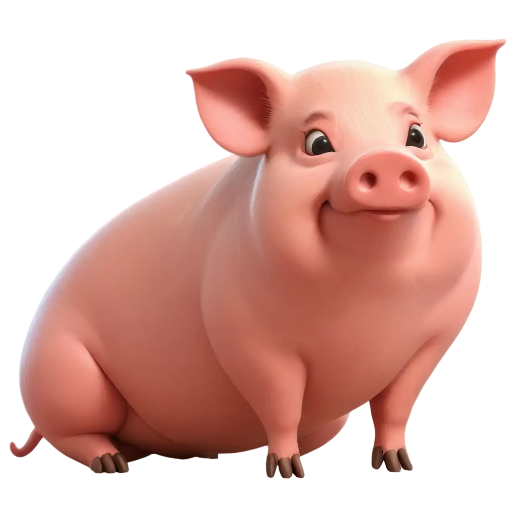 Realistic-Cartoon-Pig-PNG-Adorable-and-Versatile-Character-Illustration