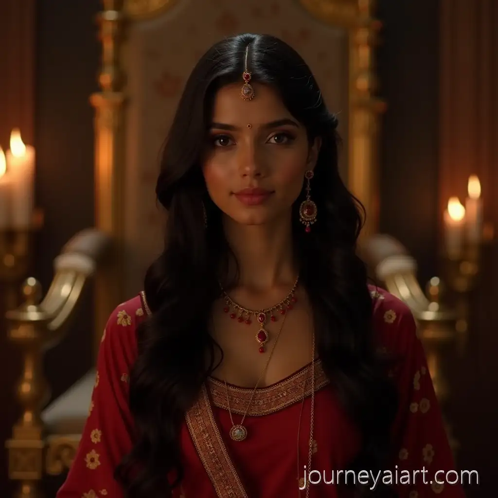 PrincessPrincess-Ananya-in-Palace-Ananya-in-Royal-Palace-Near-Golden-Throne-with-Candlelight-Background