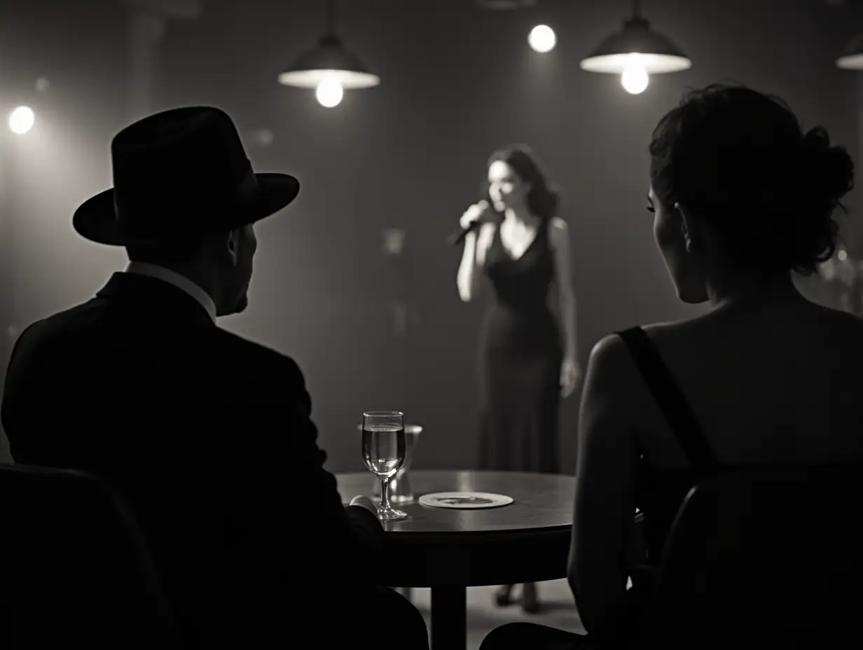 60s-Caf-Romance-A-Man-Watches-a-Singer-Perform-in-a-Vintage-Atmosphere