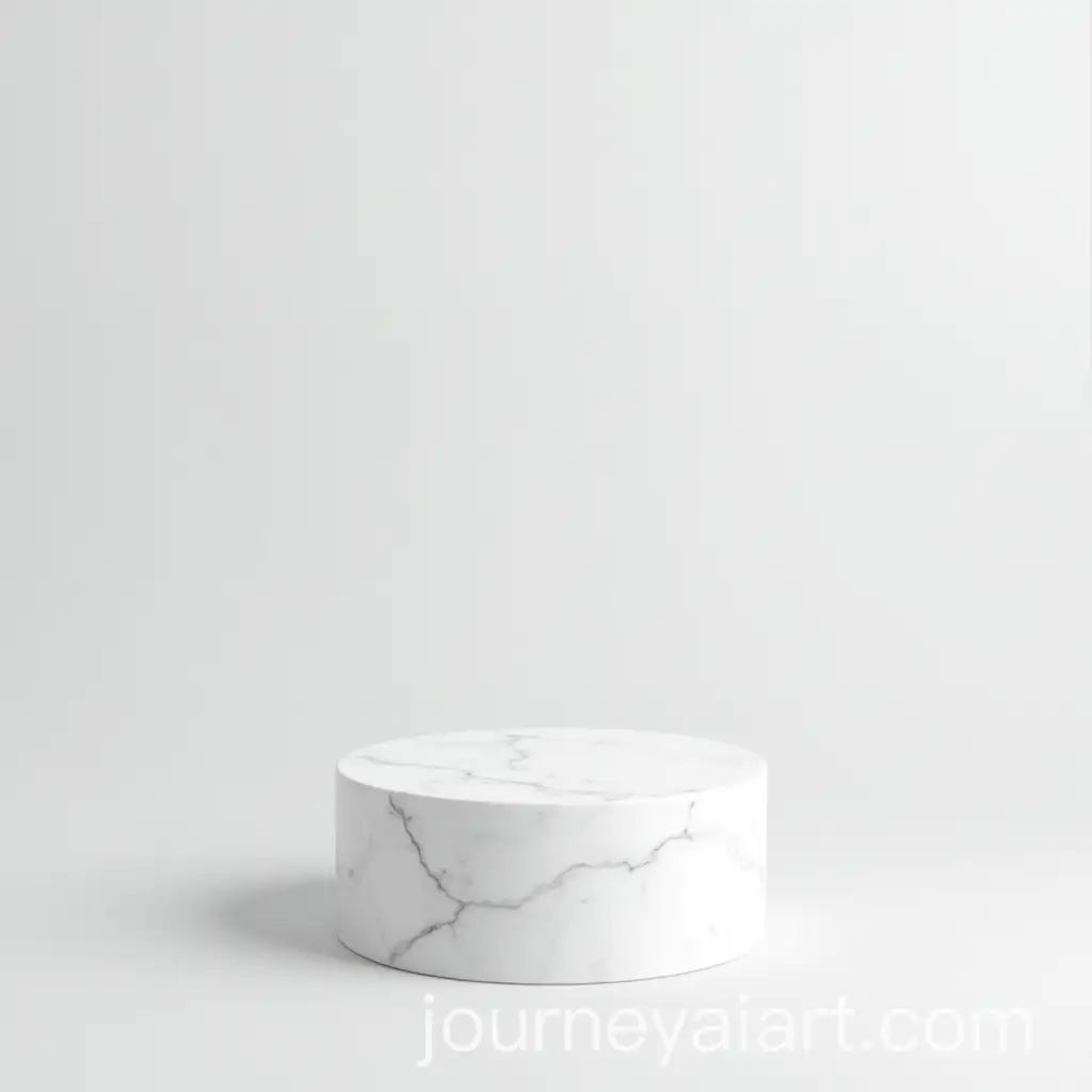 Transparent-White-Marble-Cylinder-Podium-on-Clear-Background