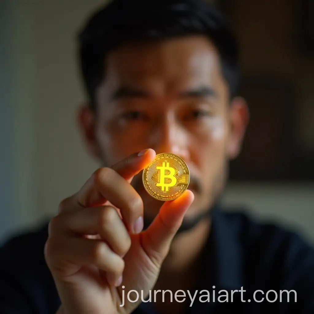 Man-Holding-Glowing-Golden-Coin-Symbolizing-Focus-and-Attention