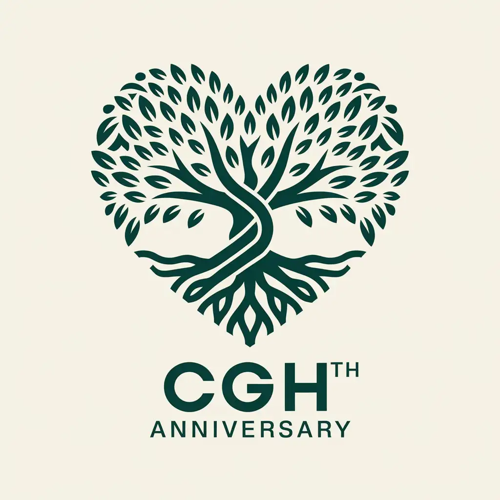 LOGO Design for CGH 90th Anniversary Tree and Love Symbol with Clear Background