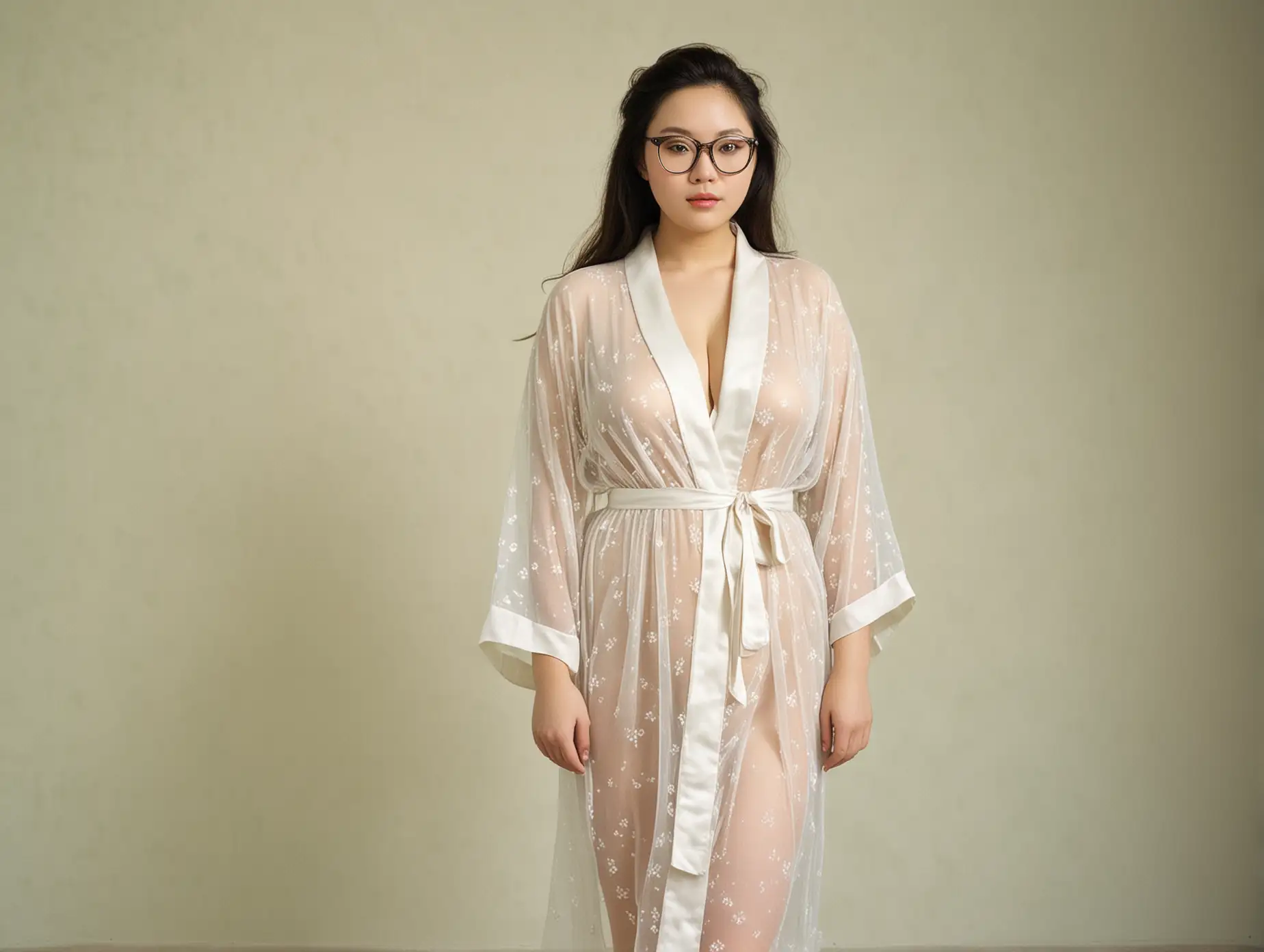 Vietnam-Girl-in-Sheer-Robe-with-Glasses-Curvy-Figure-Portrait