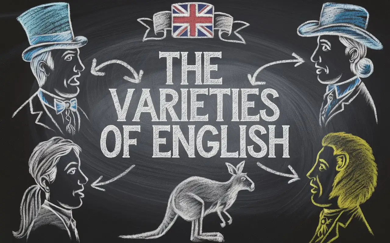 make a image about the varieties of english