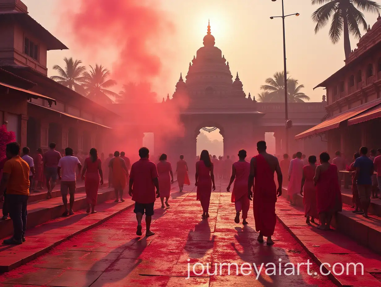 Vrindavan-Temple-Celebrating-Holi-Festival-with-Colorful-Decorations