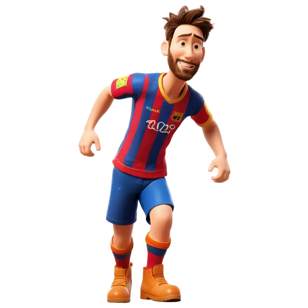 3d render in toy story style of messi