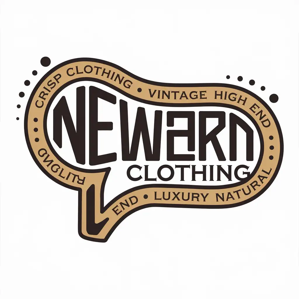 LOGO Design for Newearn Clothing Vintage Crisp Bubble Text with HighEnd Luxury and Natural Elements