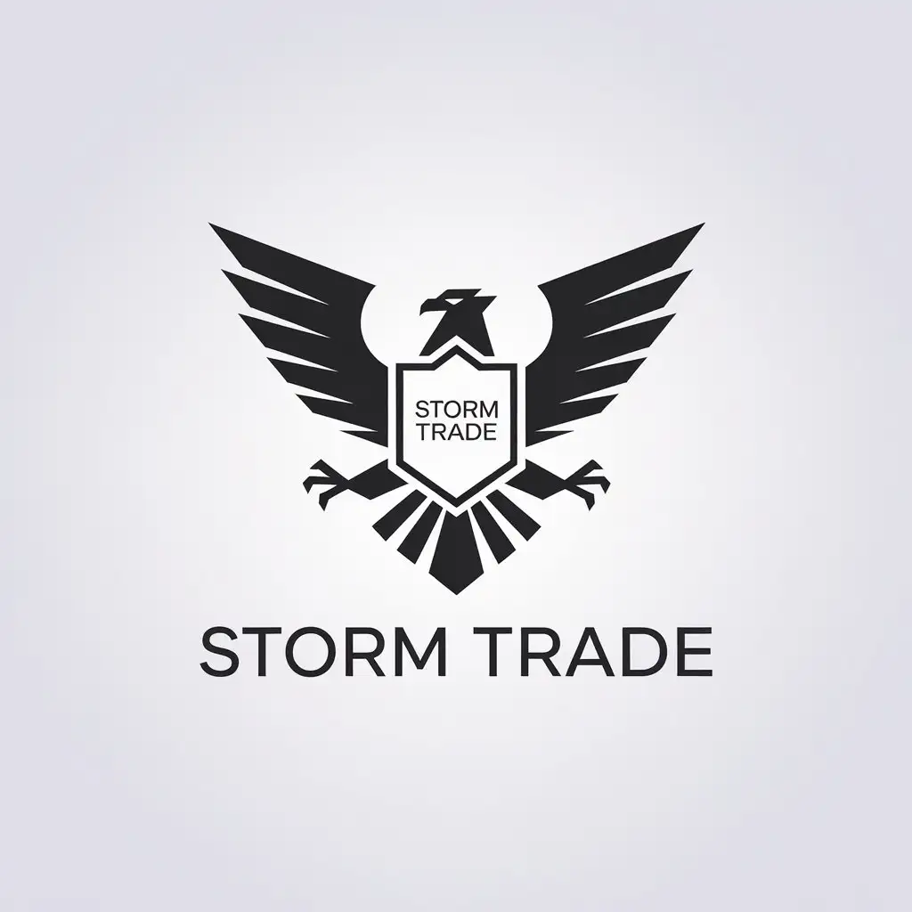 LOGO Design for Storm Trade Minimalist Eagle Symbol for Finance Industry