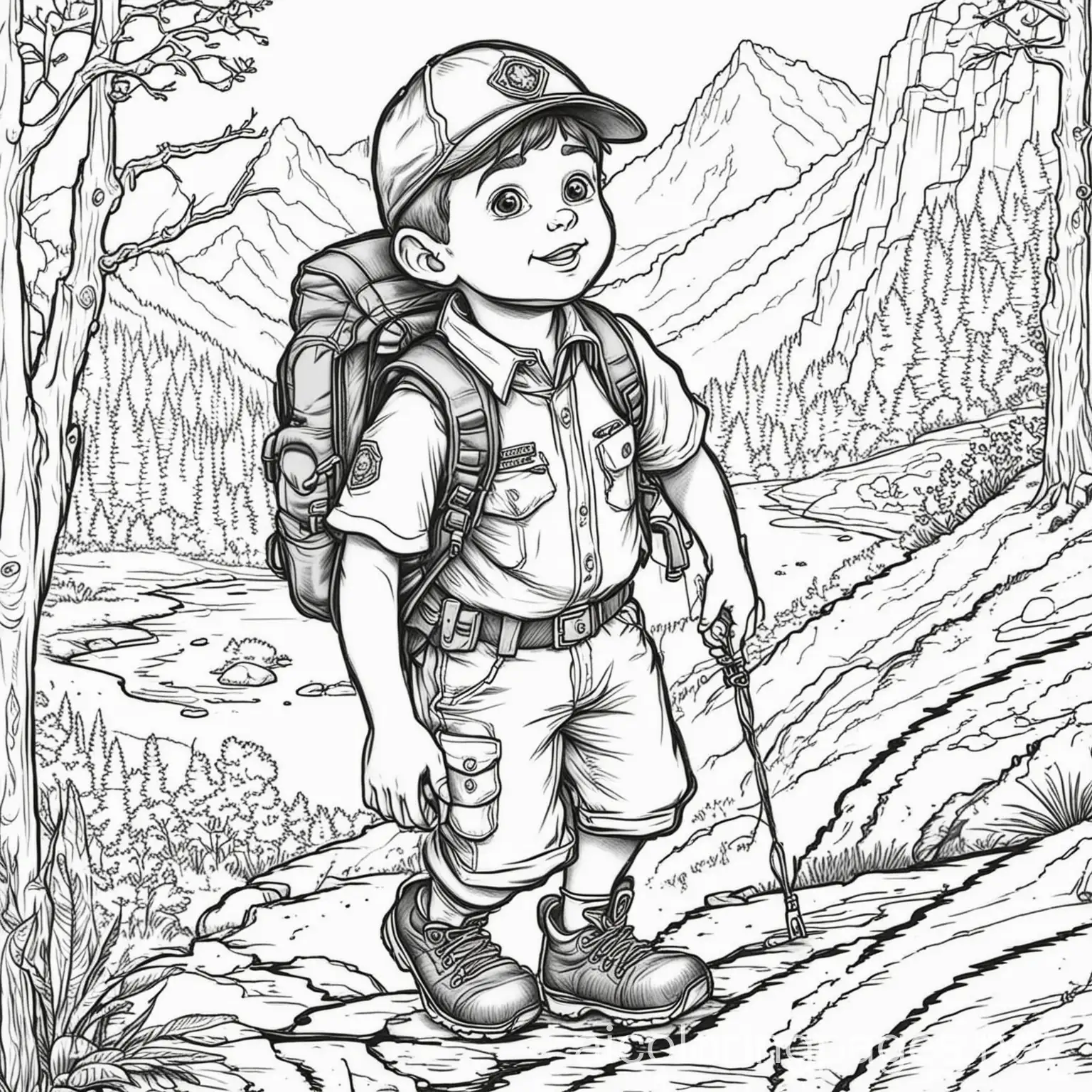 Cub-Scouts-Hiking-Adventure-Coloring-Page-for-Kids