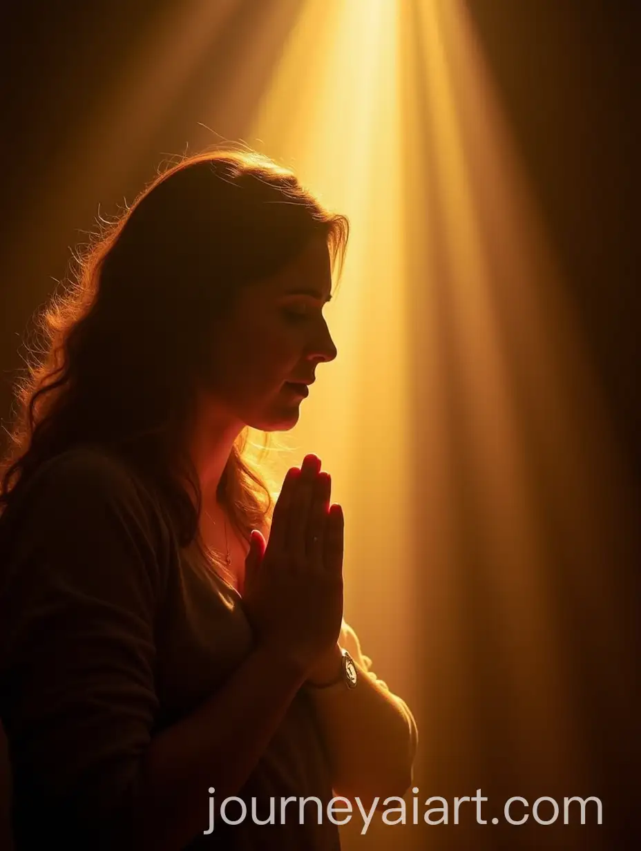 Woman-in-Prayer-with-Illuminated-Face-in-Reverence-and-Glory