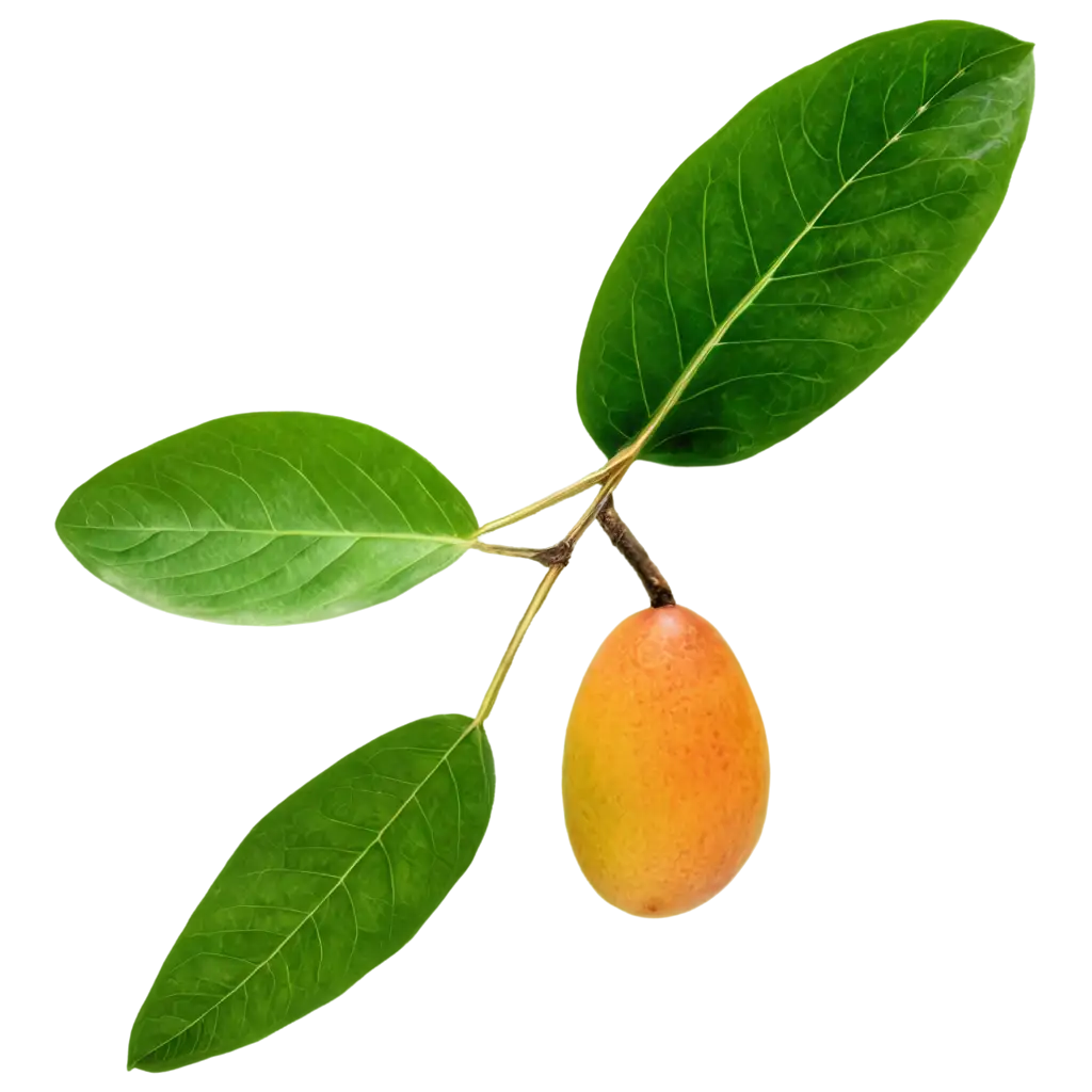 Vibrant-Mango-with-Leaves-PNG-Image-for-Creative-Use