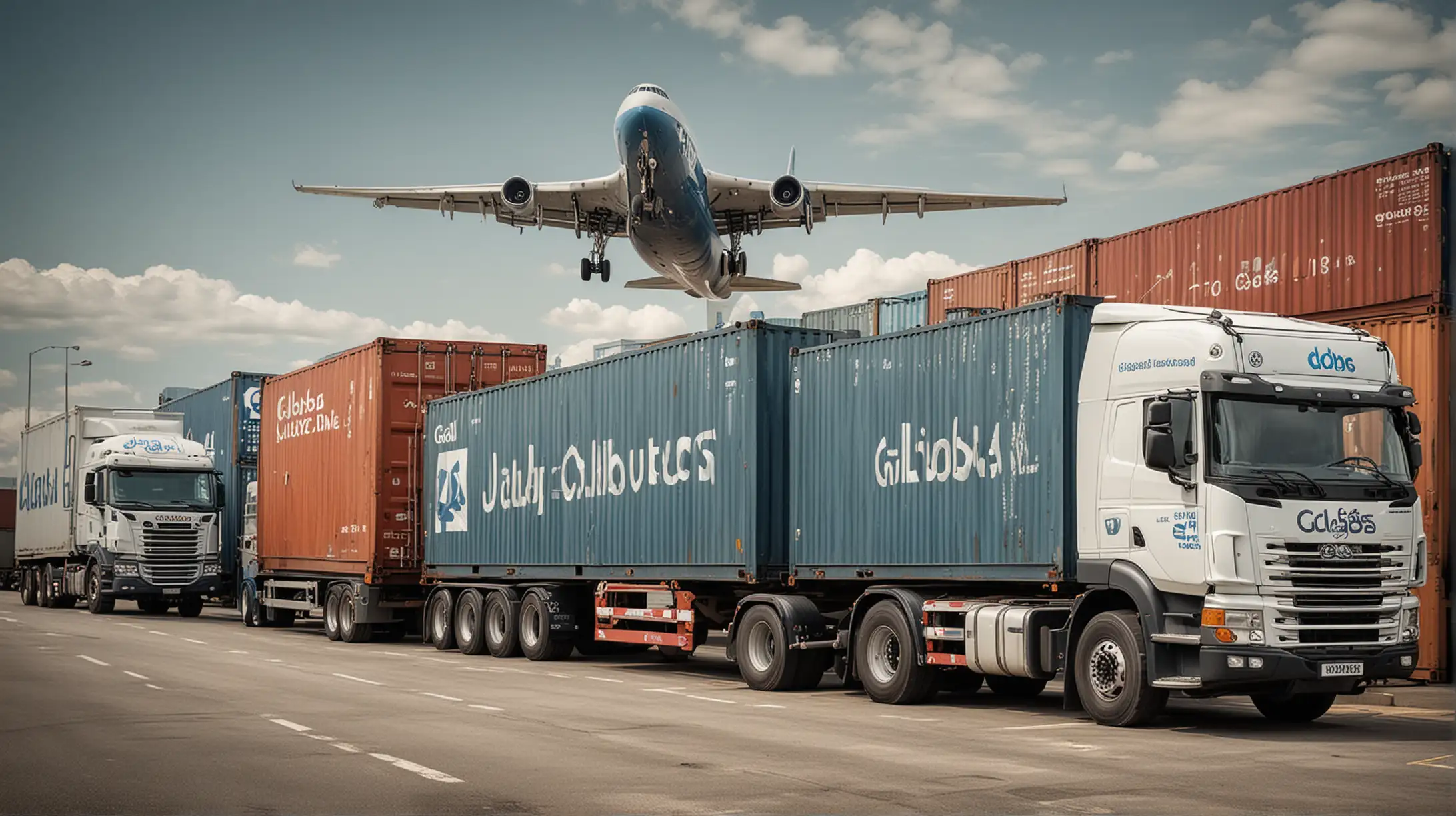 Professional Logistic Activities with Trucks and Cargo Containers