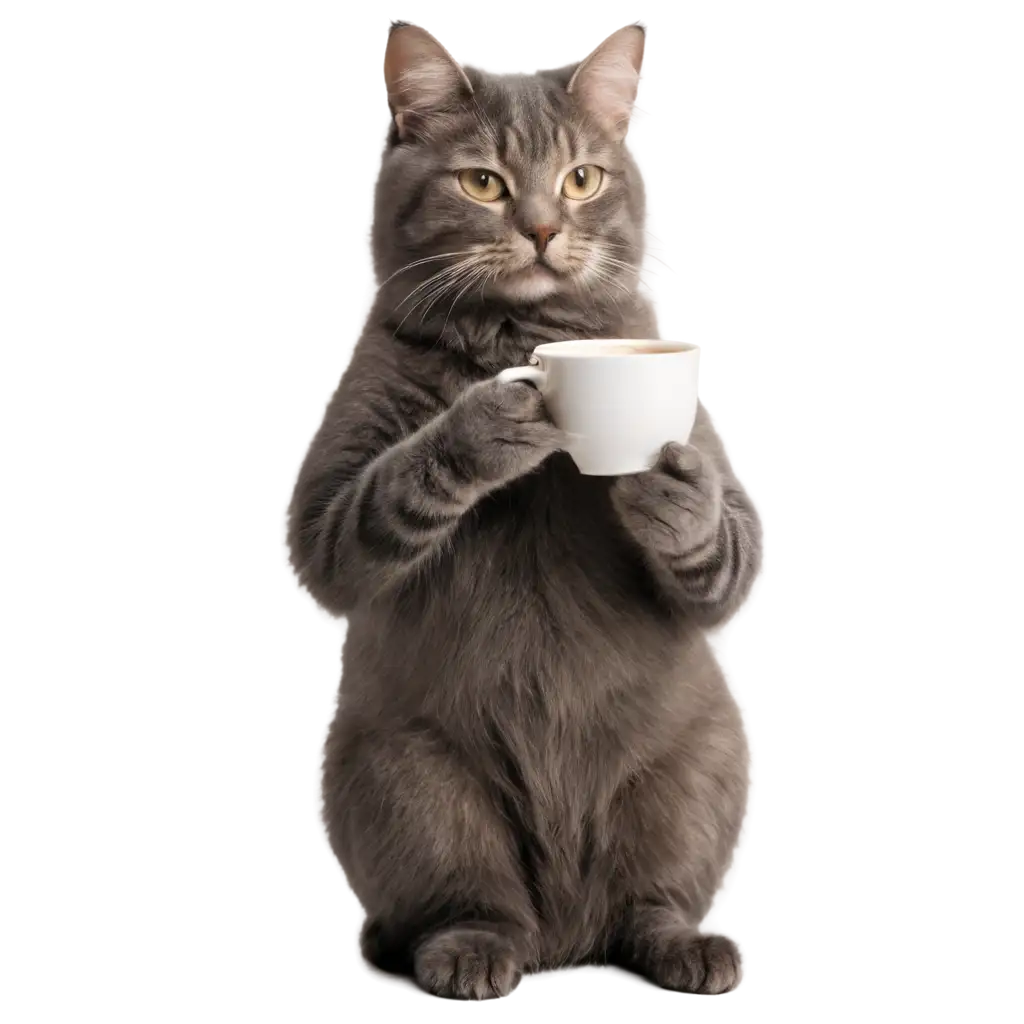 Adorable-Cat-Drinking-Tea-PNG-Image-Charming-Illustration-for-Various-Uses