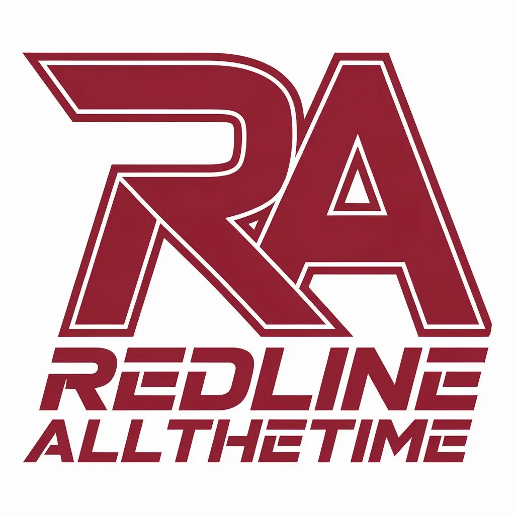 LOGO Design for Redline Allthetime Vector RA Symbol for Automotive Industry with Clear Background