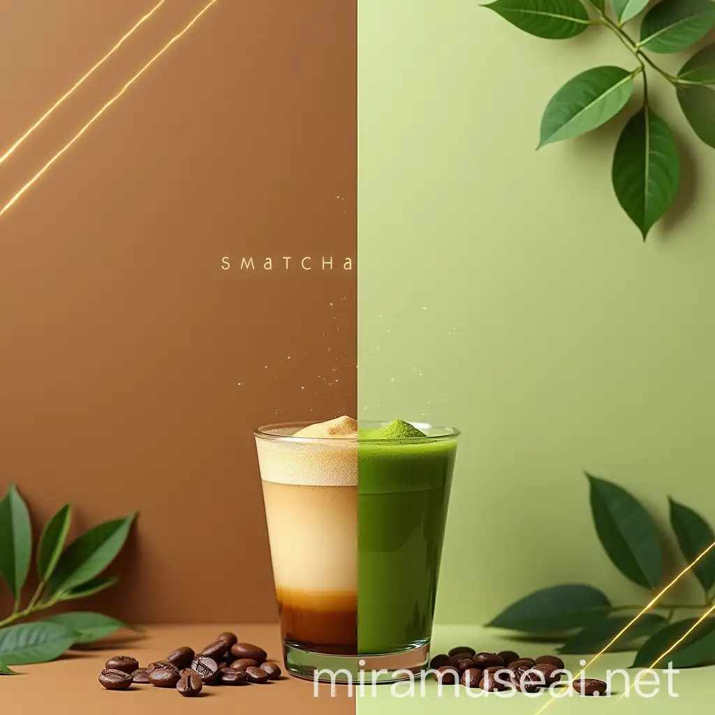 Harmonious Fusion of Espresso and Matcha in a Soothing Gradient