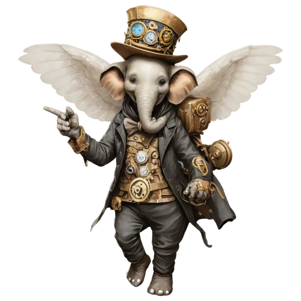 Flying-Elephant-in-Steampunk-Outfit-PNG-Image-Creative-Artistic-Expression-for-Unique-Visual-Appeal