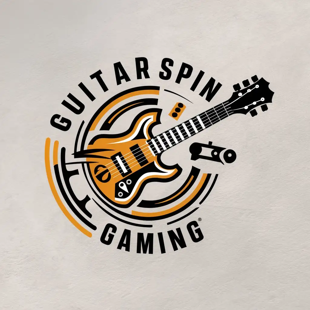 LOGO Design For GuitarSpin Gaming Dynamic Guitar and Gaming Fusion in Bold Colors