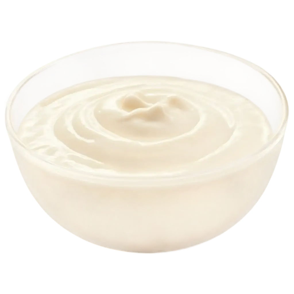 Transparent-Bowl-of-Yogurt-with-Greyish-Dot-HighQuality-PNG-Image-for-Versatile-Online-Use