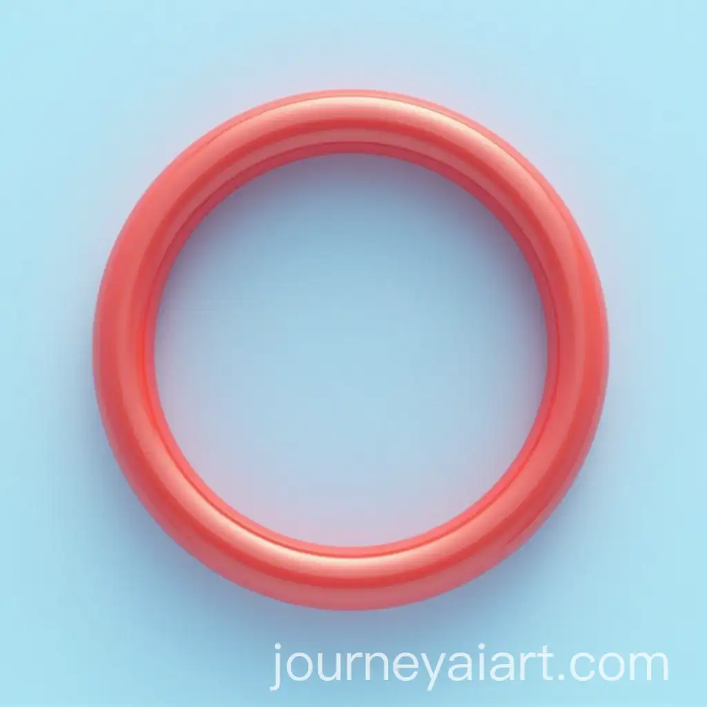 3D-Red-Ring-with-SemiTransparent-Texture-for-Airplane-Label-on-Light-Blue-Background