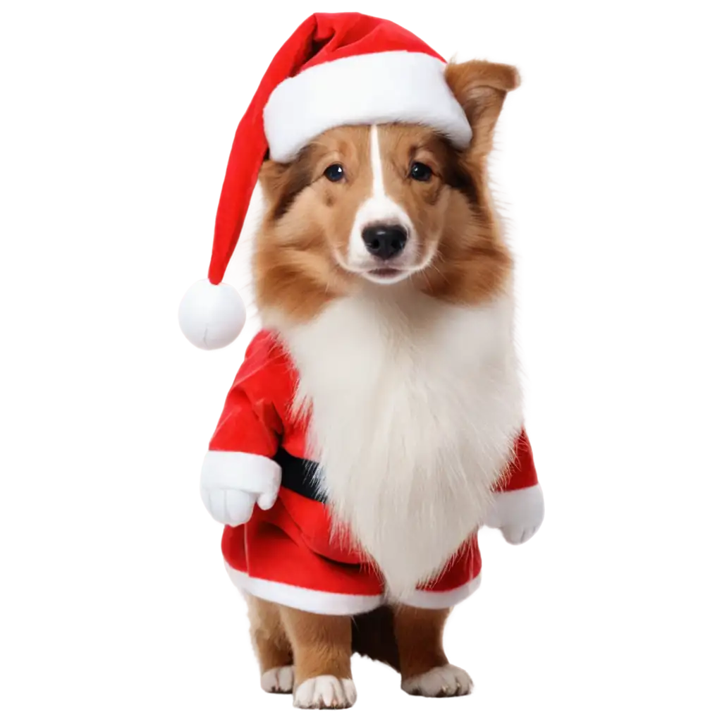 Collie-Dressed-as-Santa-Claus-PNG-Image-for-Holiday-Cheer-and-Festive-Designs