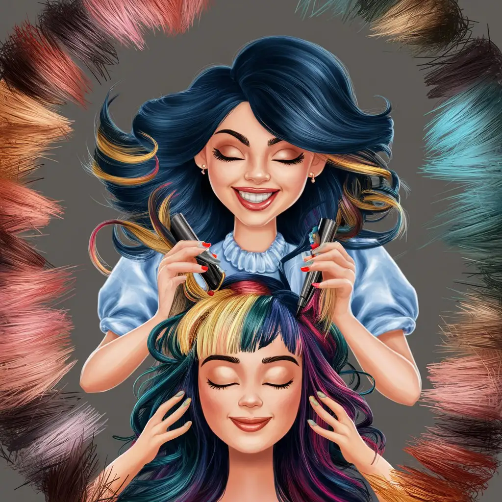 Hair Colorist Girl Performing Hair Coloring