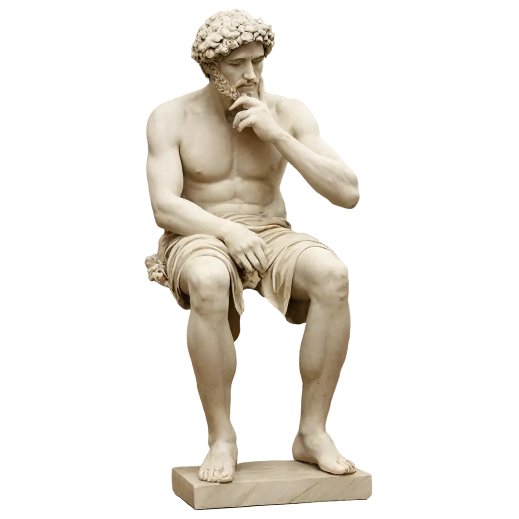 PNG-Image-of-a-Greek-Man-Thinking-Marble-Sculpture-Concept